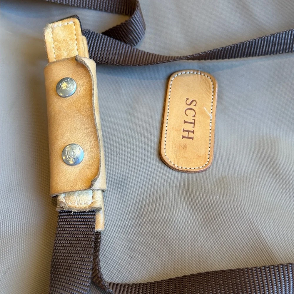 Jon Hart Design Tan/Brown Leather-Trim Duffle